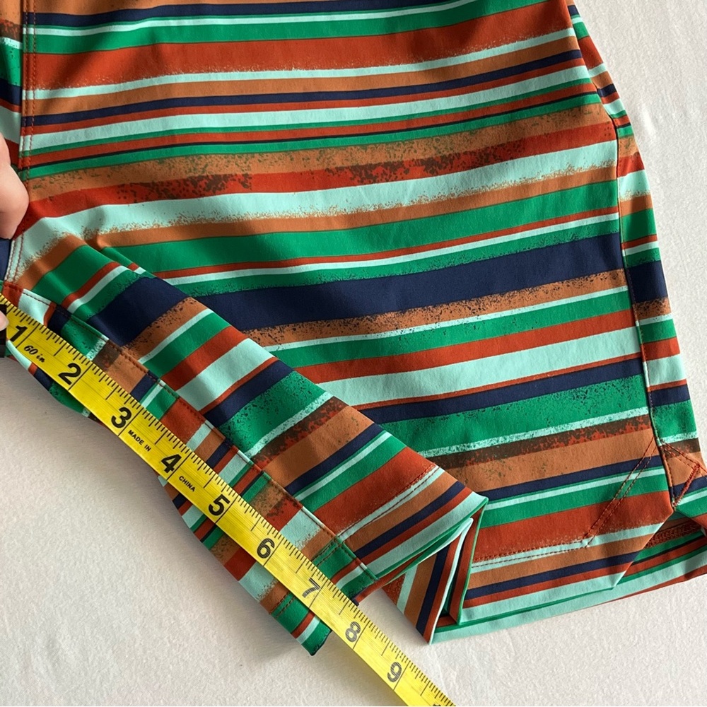 Fabletics The One‎ Short M Stripe Iron Earth Athletic Golf Training Multicolored - Picture 8 of 9